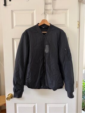 Acne Studios Black Bomber Jacket with Zip Front